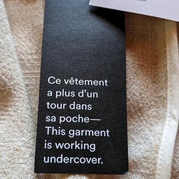 FRANK and OAK LINEN blend CARDIGAN Sz L OPEN or BELT beige 3 INNER POCKETS *NWT* - Picture 12 of 14